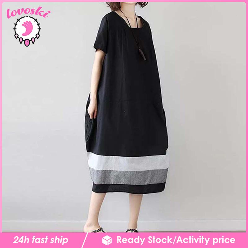 Đầm Dài Dáng Rộng Thời Trang Mùa Hè Thanh Lịch Cho Nữ