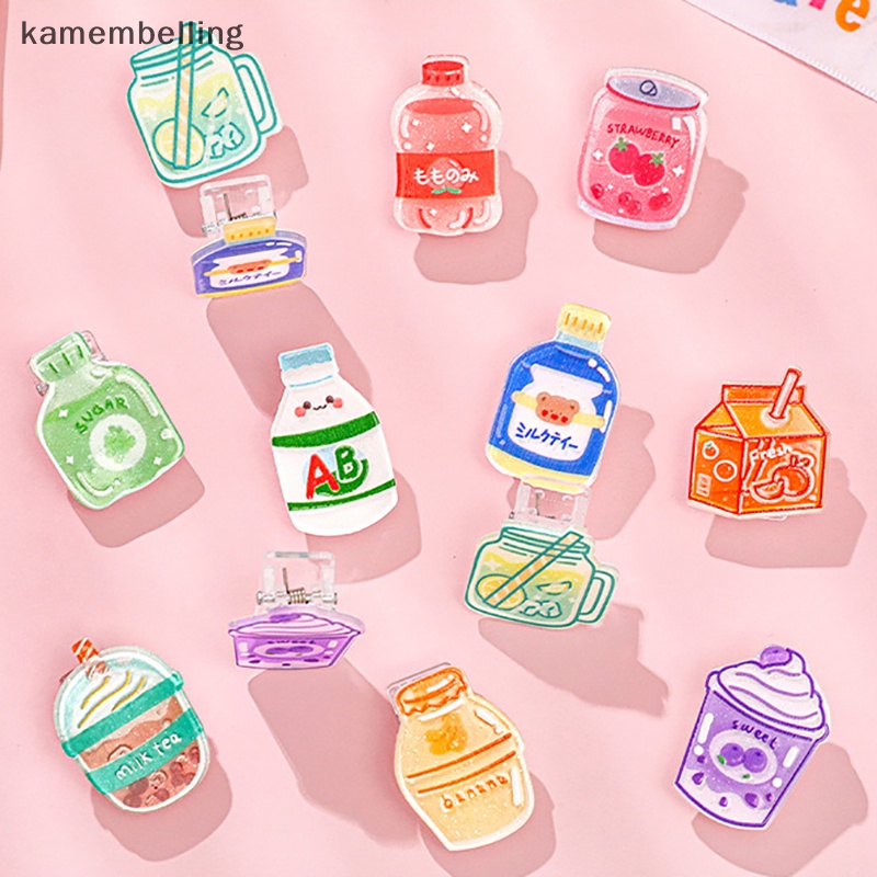 Kamembelling Kẹp Giấy Ghi Chú / Chai Nước Uống Bằng Acrylic In Họa Tiết Hoạt Hình Dễ Thương Tiện Dụng Cho Văn Phòng