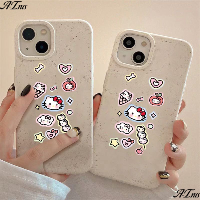 Ốp Điện Thoại Mềm Chống Sốc In Hình Mèo Kitty Cho Iphone 14pro 78Plus 13 max11 12 5JYM