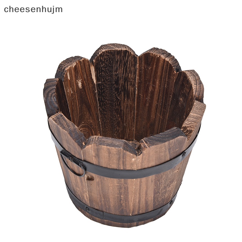 Chậu Hoa Hình Tròn Bằng Gỗ Dùng Trang Trí Nhà Cửa / Văn Phòng / Tiệc Cưới