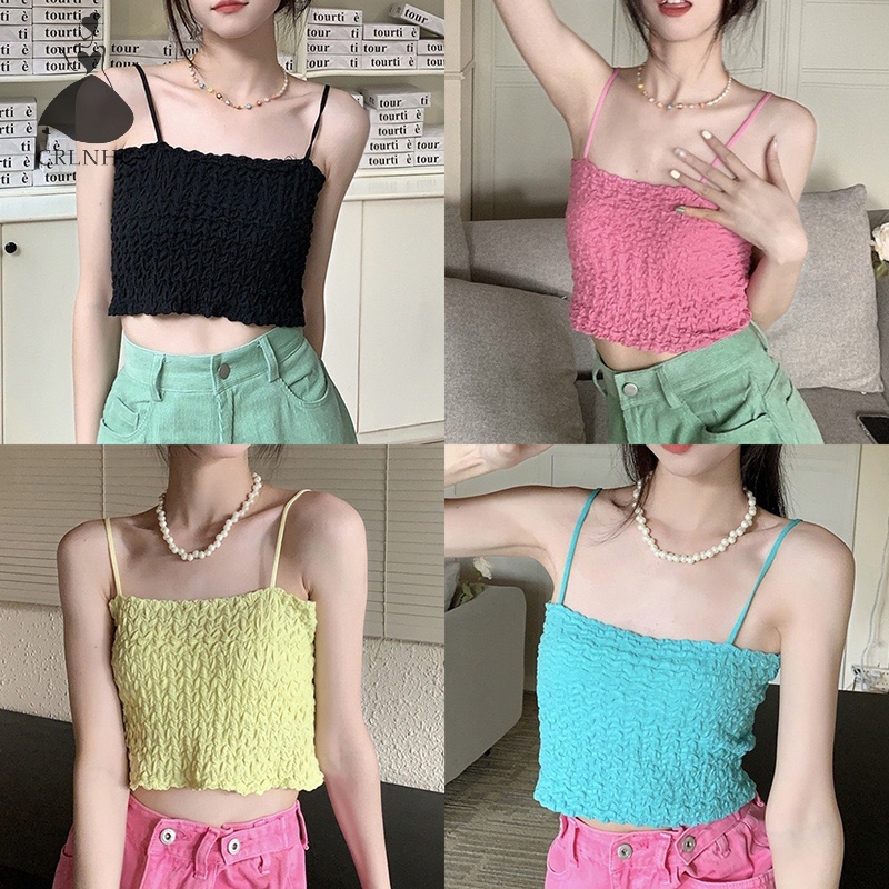 Áo Hai Dây Mùa Hè Màu Trơn Hở Lưng Gợi Cảm Cho Nữ vn