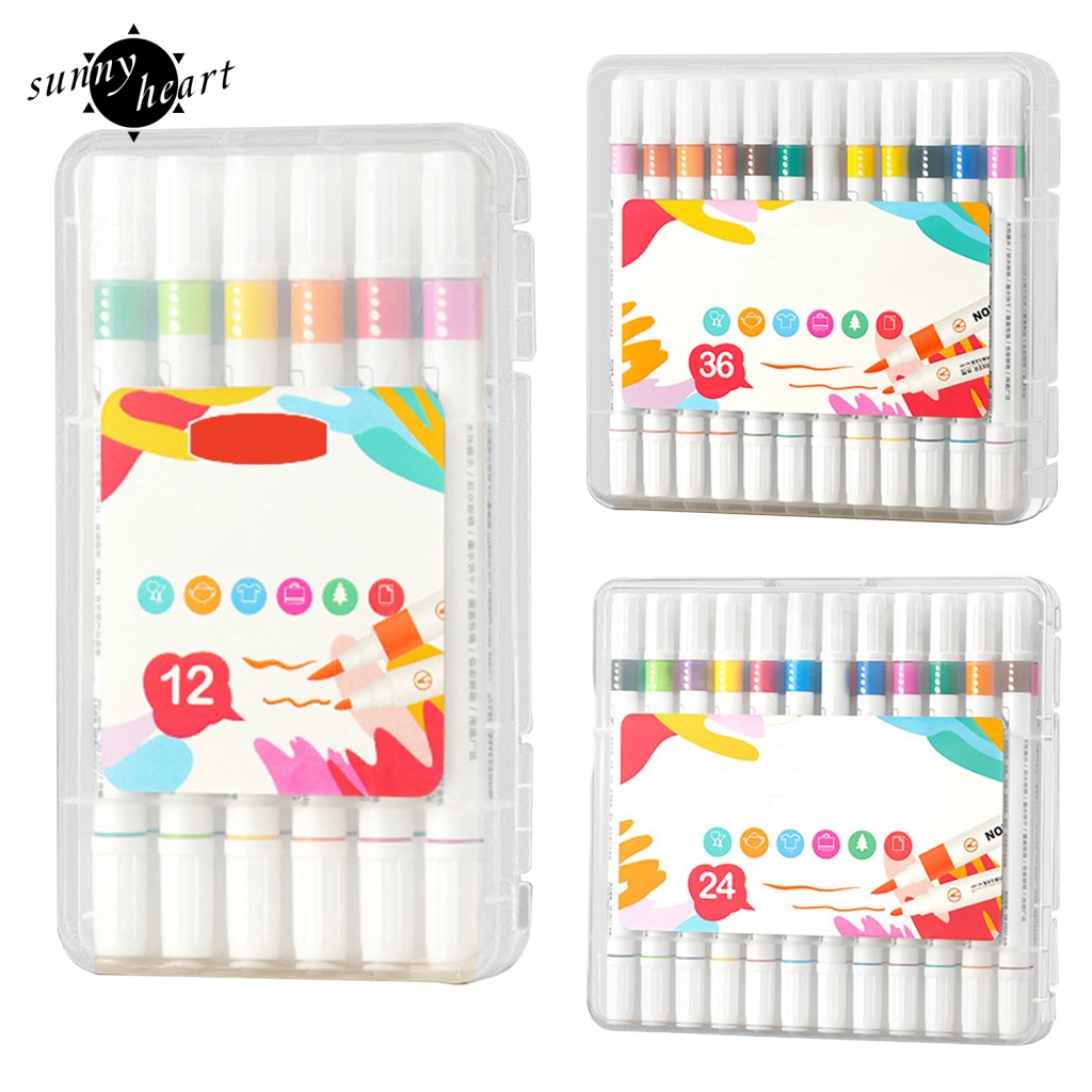 Sunnyheart 1 Bộ Bút Đánh Dấu Acrylic Nhanh Khô Chống Thấm Nước Không Phai Màu Và Độ Che Phủ Tốt Cho Người Mới Bắt Đầu Vẽ Tranh