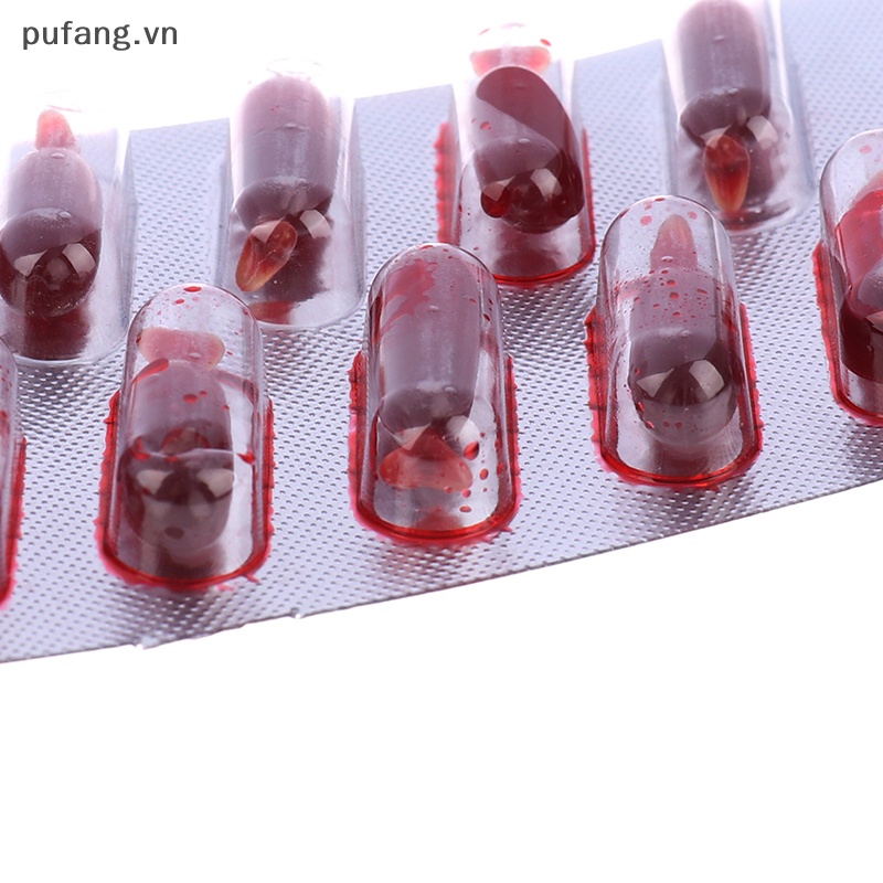 Bộ 10 Viên Thuốc Máu Giả Hóa Trang Halloween