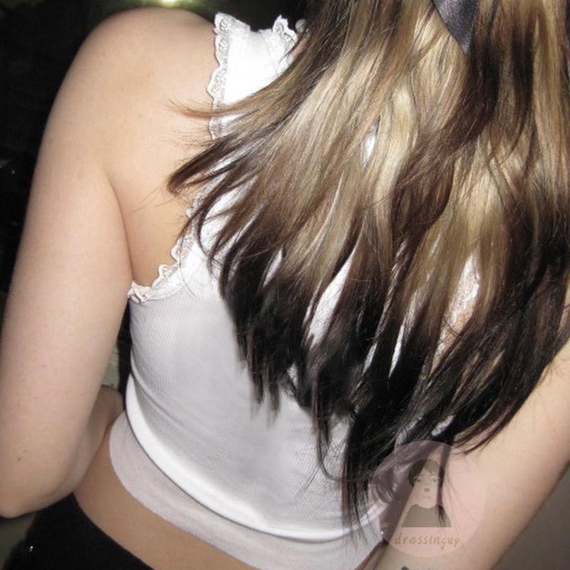 Áo Croptop Sát Nách Phối Ren Thắt Nơ Trước Ngực Thời Trang Mùa Hè Cho Nữ