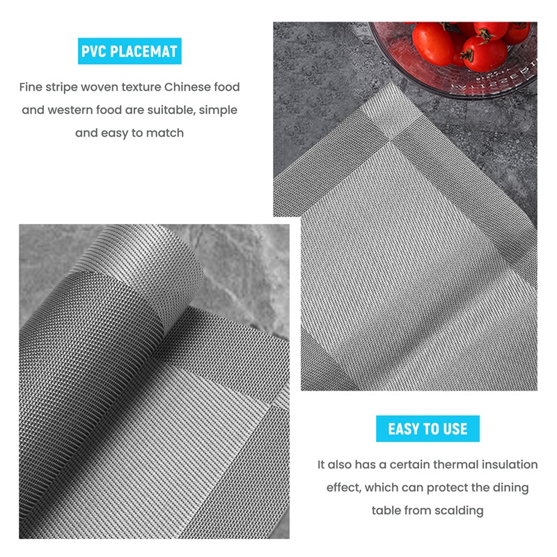 Bộ 8 Tấm Lót Bàn Ăn + 4 Tấm Lót Bàn Ăn Bằng PVC Chống Thấm Nước / Chống Mòn Tiện Dụng