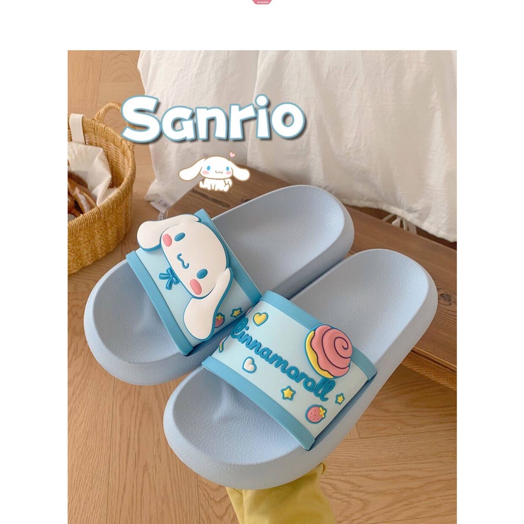 Dép Xỏ Ngón Đi Trong Nhà Đế Dày Chống Trượt Họa Tiết Hoạt Hình Cinnamoroll Kuromi Thời Trang Mùa Hè Cho Nữ