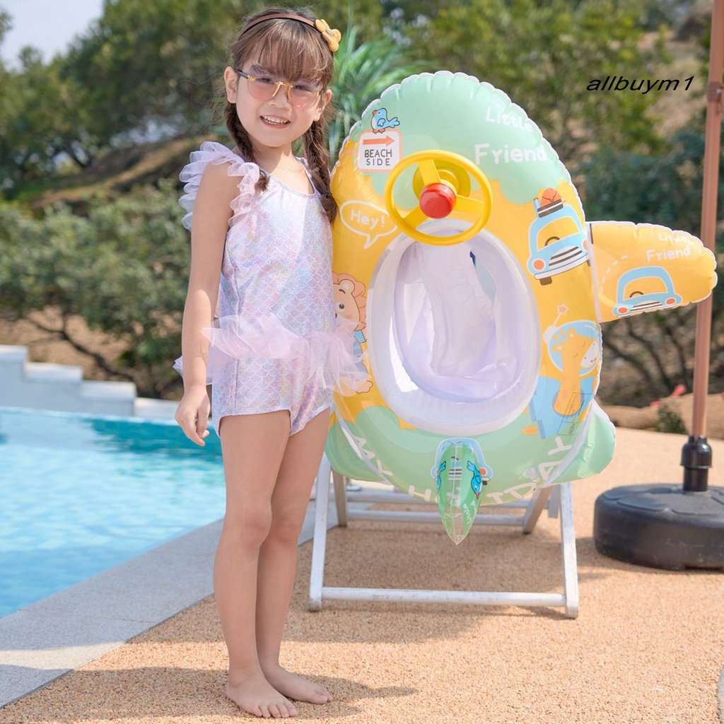 Phao Bơi Dạng Ngồi In Hình Máy Bay Dễ Thương Tiện Dụng Mang Theo Mùa Hè Cho Bé