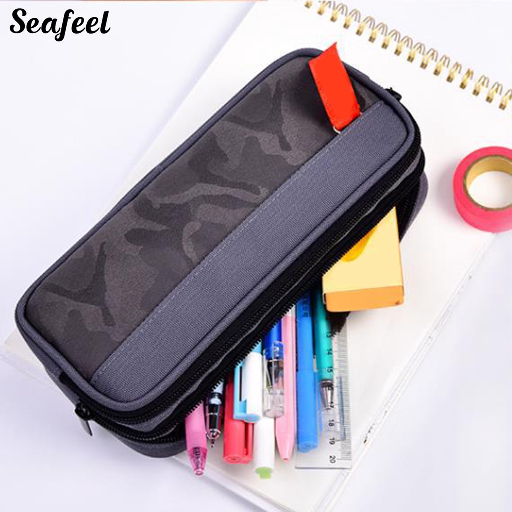 Túi Đựng Bút Nhiều Ngăn Cỡ Lớn Có Khóa Kéo Tiện Lợi Dành Cho Học Sinh