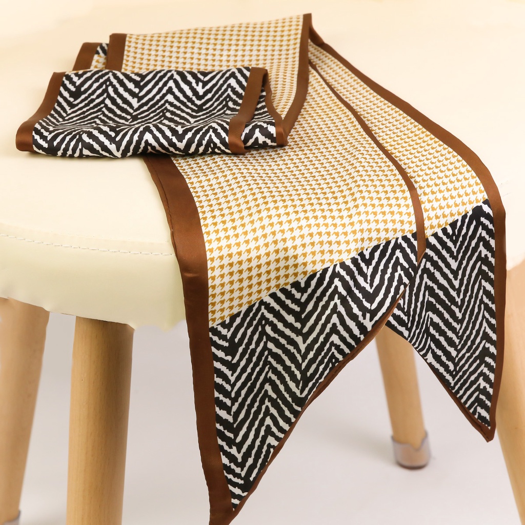 Khăn Choàng Cổ / Túi Xách Bằng Lụa In Họa Tiết Độc Đáo Thời Trang Cho Nữ 5.3x57inch 13.5x145cm WJ1067-168