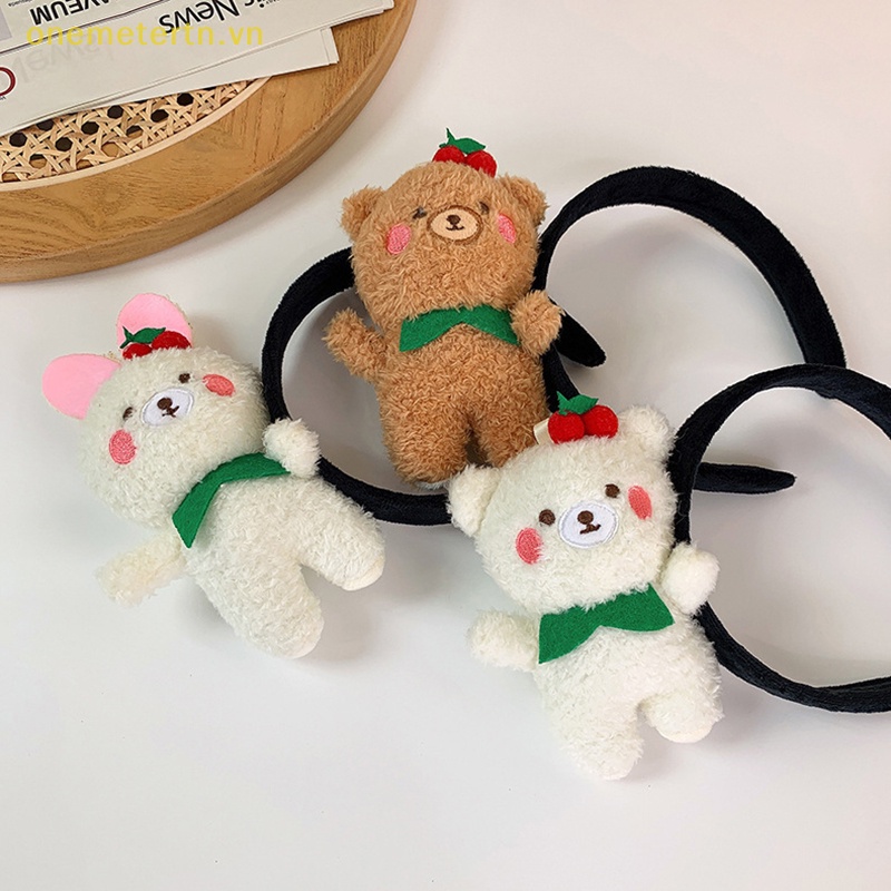 Onemetertn Băng Đô Cài Tóc Hình Gấu Bông Đáng Yêu Dành Cho Nữ Rửa Mặt Hóa Trang