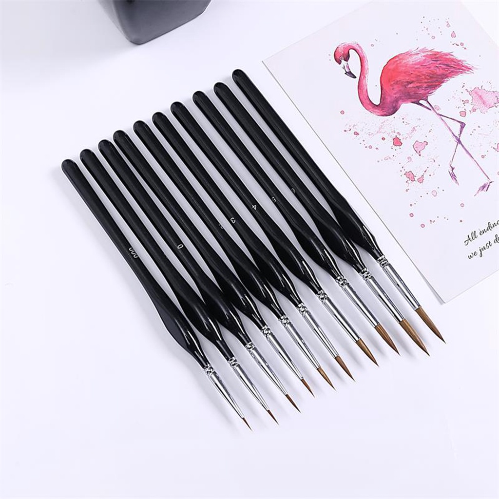 Ny-10 Cọ Vẽ Tranh Màu Nước Đầu Nhọn Hình Tam Giác Bằng Len Nylon Siêu Mịn