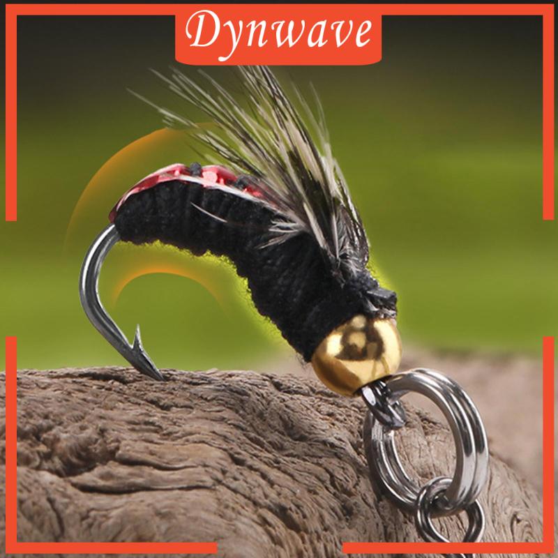 Set 5 Mồi Giả Nhử Cá Hình Ruồi Bằng Kim Sa Gắn Kèm Móc Câu Tiện Dụng