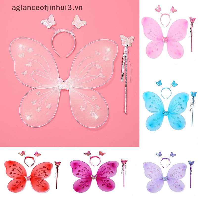 1 Cánh Bướm Cài Tóc Màu Vàng / Xanh Lá / Hồng Xinh Xắn Cho Bé Gái