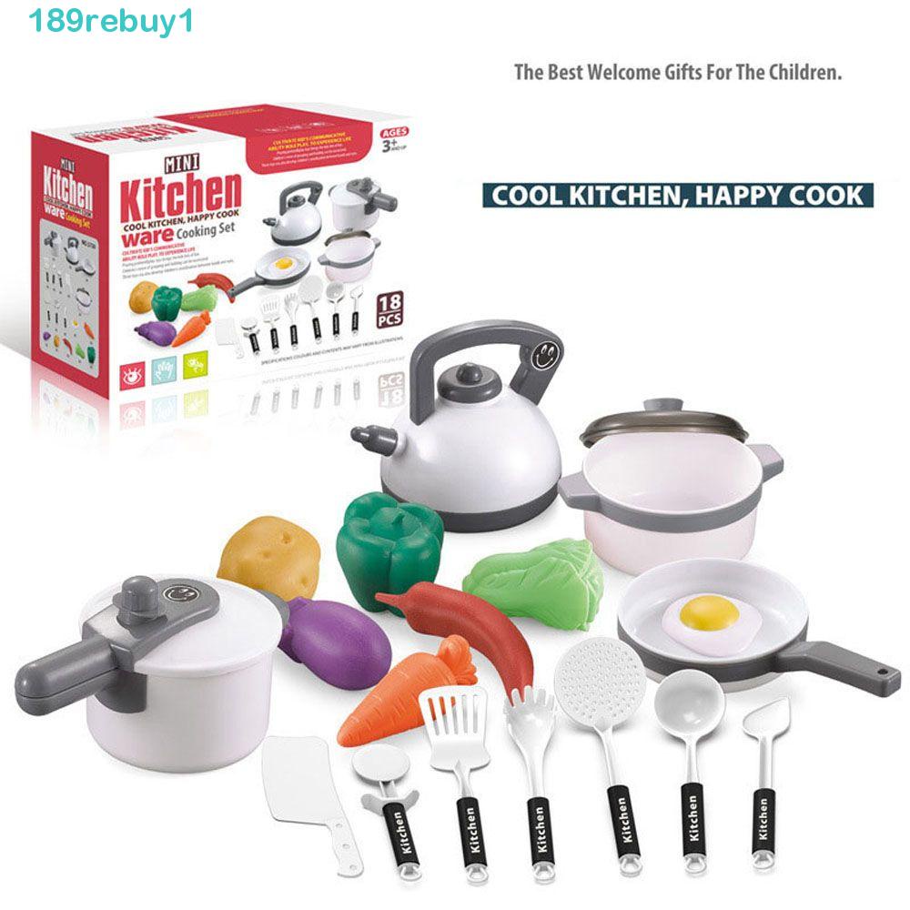 Bộ 18 Món Đồ Chơi Nhà Bếp Bằng Nhựa Thiết Kế Dễ Thương Cho Bé