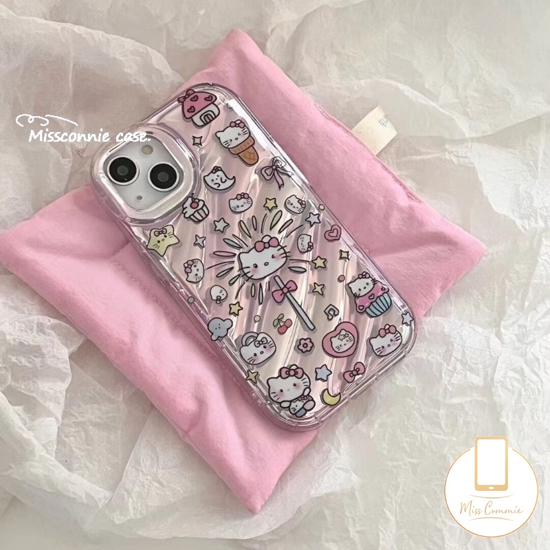 Ốp Điện Thoại Dẻo Màu Laser Hình Hello Kitty Cho IPhone 7Plus 11 14 XR 11 13 14 12 Pro MAX 7 8 6 6S Plus X XS MAX SE 2020 3D