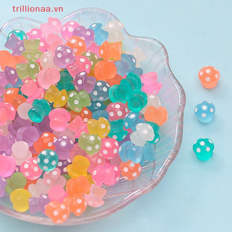 Bộ 10 Cây Nấm Mini Phát Sáng Dùng Để Trang Trí Nhà Búp Bê