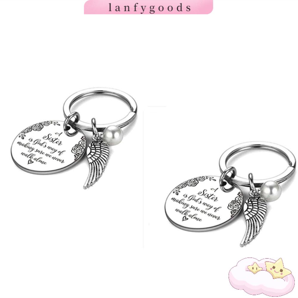 Móc Khóa Tình Bạn Bằng Thép Không Gỉ Tùy Chỉnh Màu Bạc Mới