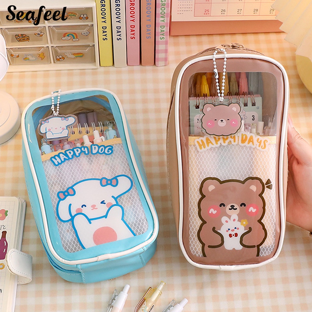 Bóp Viết Trong Suốt In Họa Tiết Hoạt Hình Dễ Thương