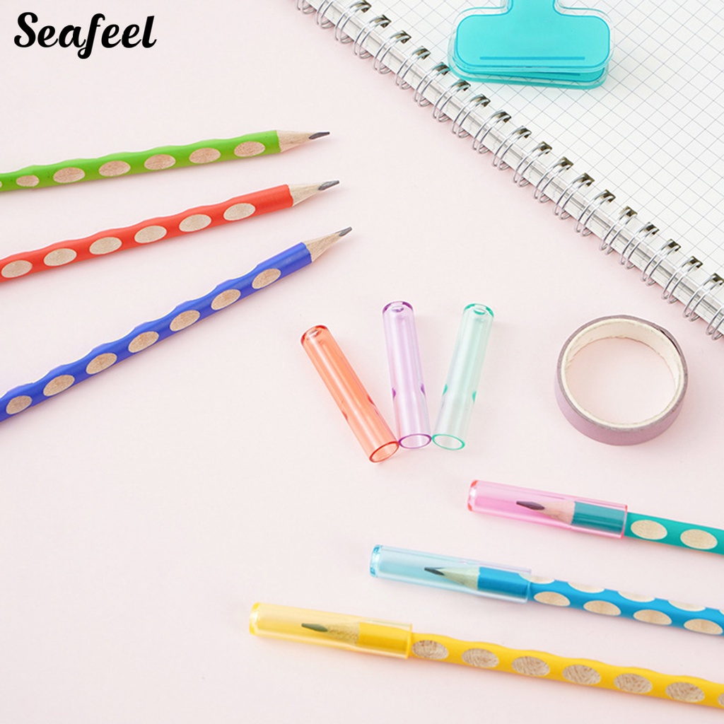 Set 30 Vỏ Nhựa Trong Suốt Bảo Vệ Bút Chì Cho Trẻ Em