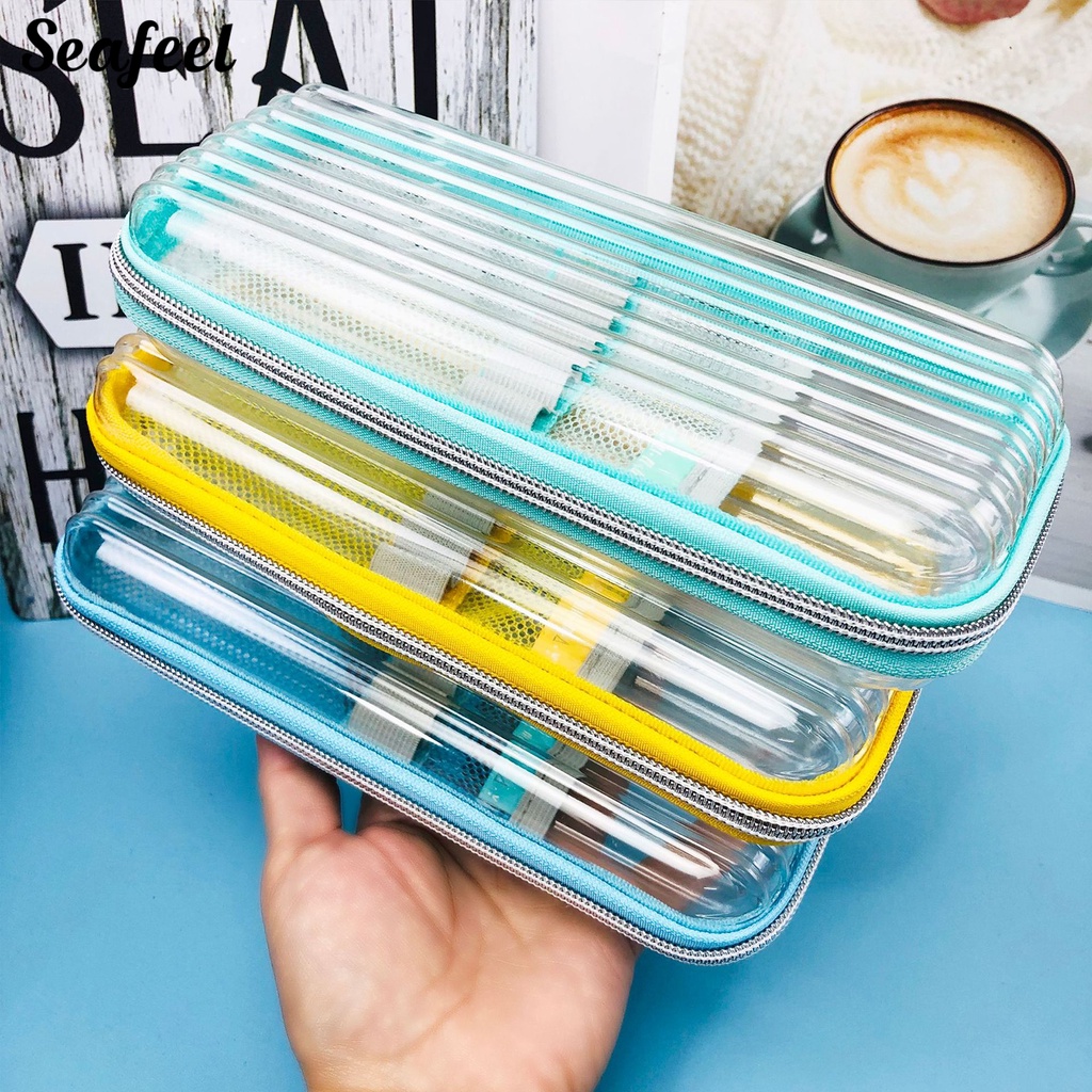 Túi Đựng Bút Vỏ Cứng Trong Suốt Sức Chứa Lớn Dành Cho Học Sinh