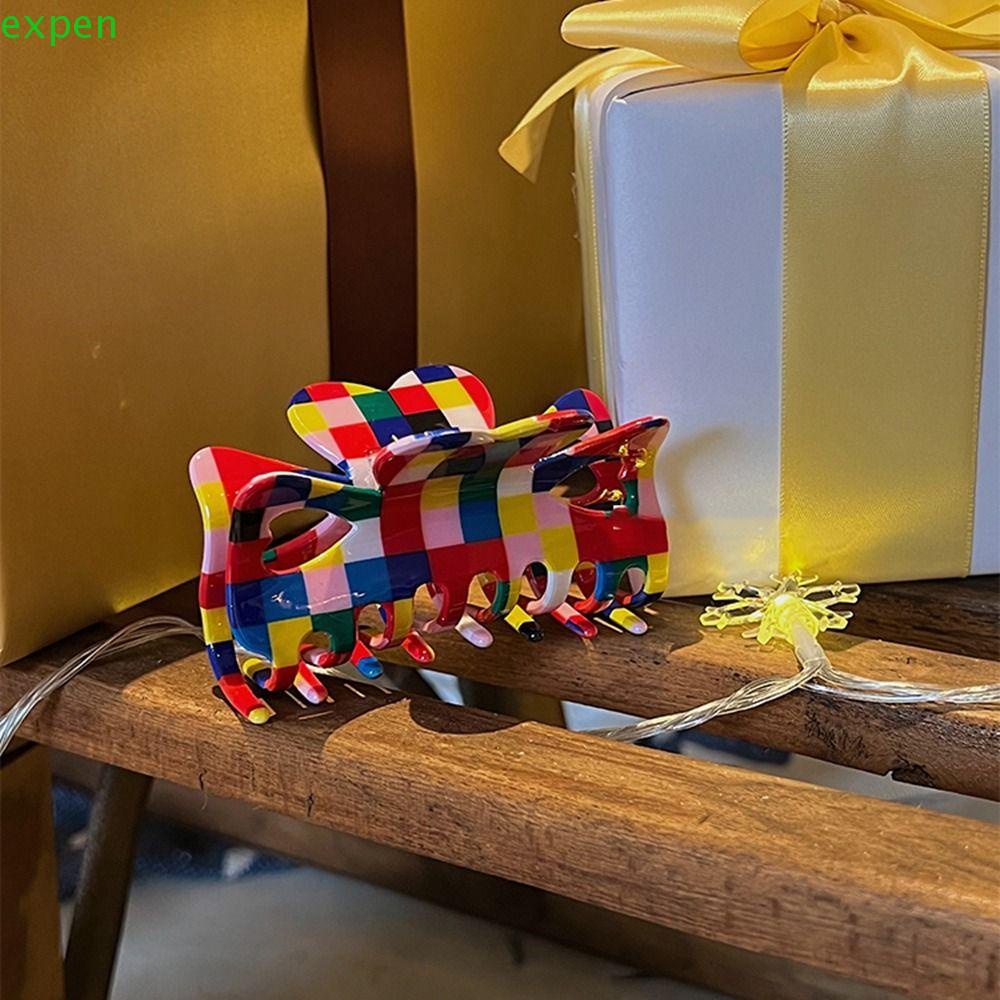 EXPEN Kẹp Tóc Lớn Hình Cá Mập / Hình Học Rỗng Phong Cách Hàn Quốc Cổ Điển Tinh Tế y2k Dành Cho Bạn Nữ