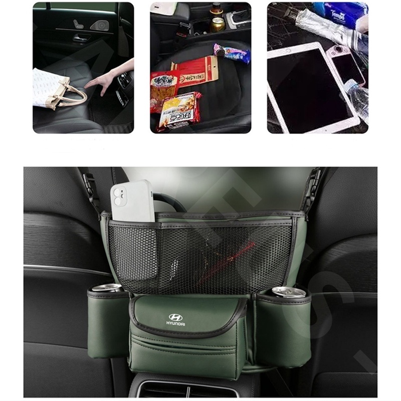 Túi Đựng Cốc / Khăn Giấy Đa Năng Cho Xe Hơi Hyundai Creta Stargazer Ioniq 5 Santa Fe Grand i10 Kona Tucson Palisade Accent H1