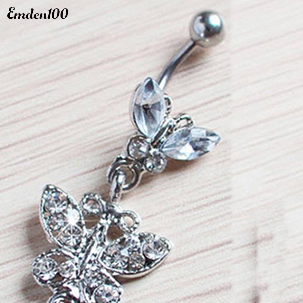 Khuyên RốN HìNh BướM ĐíNh Đá ThờI Trang