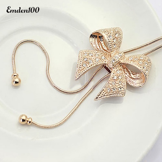 Vòng cổ Dài Mặt Nơ Đính Đá Ngọt Ngào Mới