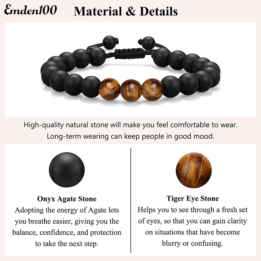 Vòng Tay Chuỗi Hạt Đá Đen Tự Nhiên Co Giãn Thoải Mái Dành Cho Mẹ Và Con Gái