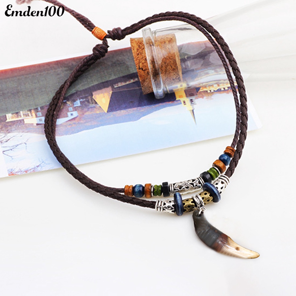 Vòng Cổ Giả Da Nhiều Lớp Phong Cách Retro Cho Nam