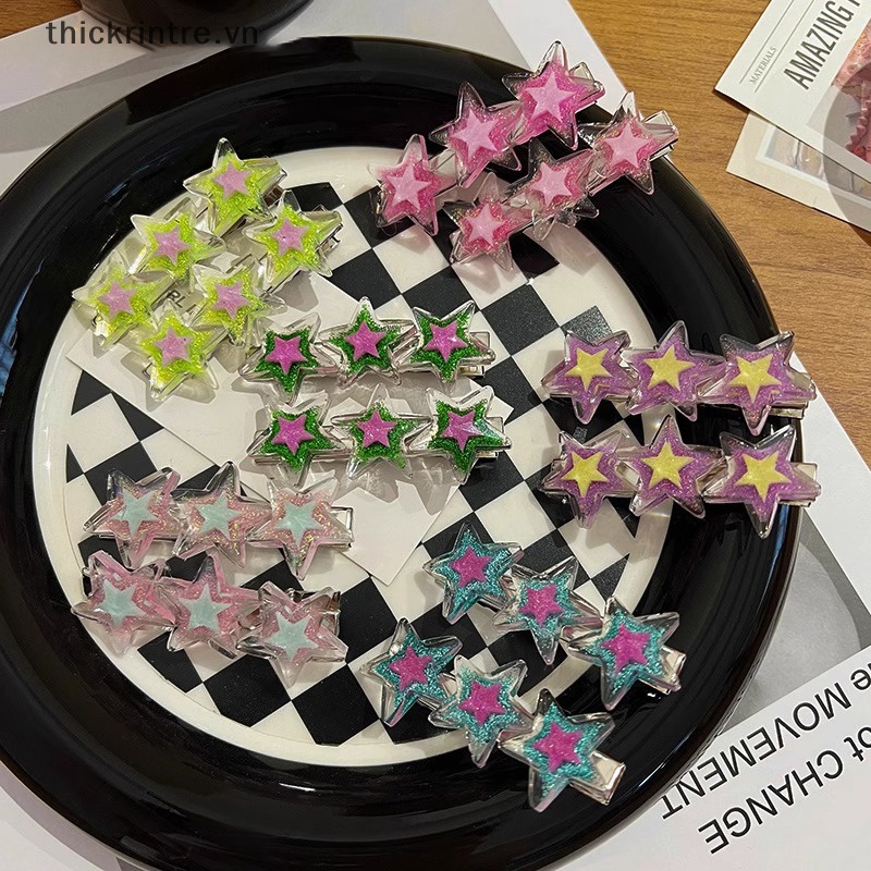 Kẹp Tóc Hình Ngôi Sao Lấp Lánh Thời Trang Mùa Hè Y2K 1 Cái Cho Nữ