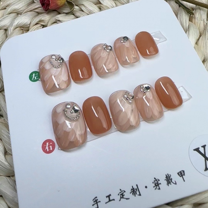 [HANDMADE] Móng Tay Giả Nhẹ Cao Cấp Phong Cách Pháp Cổ Điển Có Thể Tái Sử Dụng Và Tháo Rời