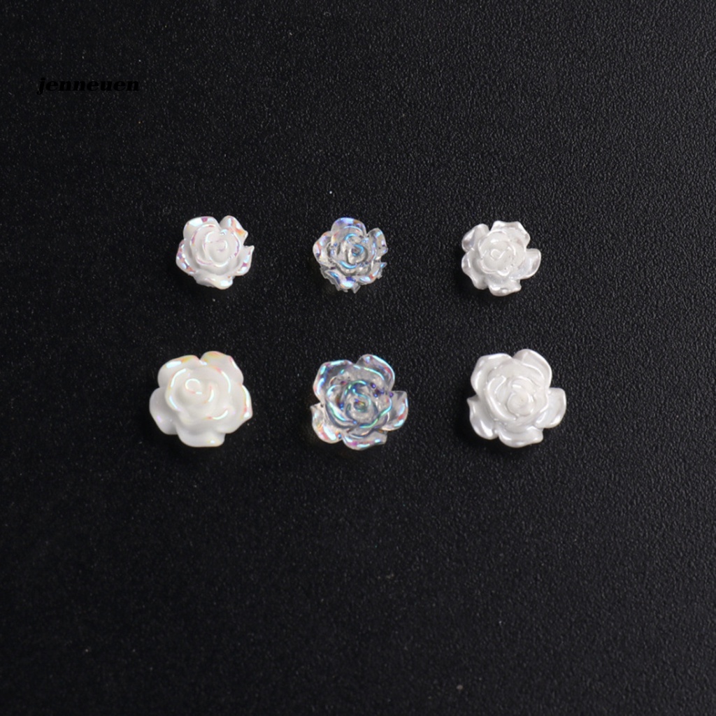 1 Hộp Đá Bóng Trang Trí Móng Tay Họa Tiết Hoa Trắng Đẹp Mắt