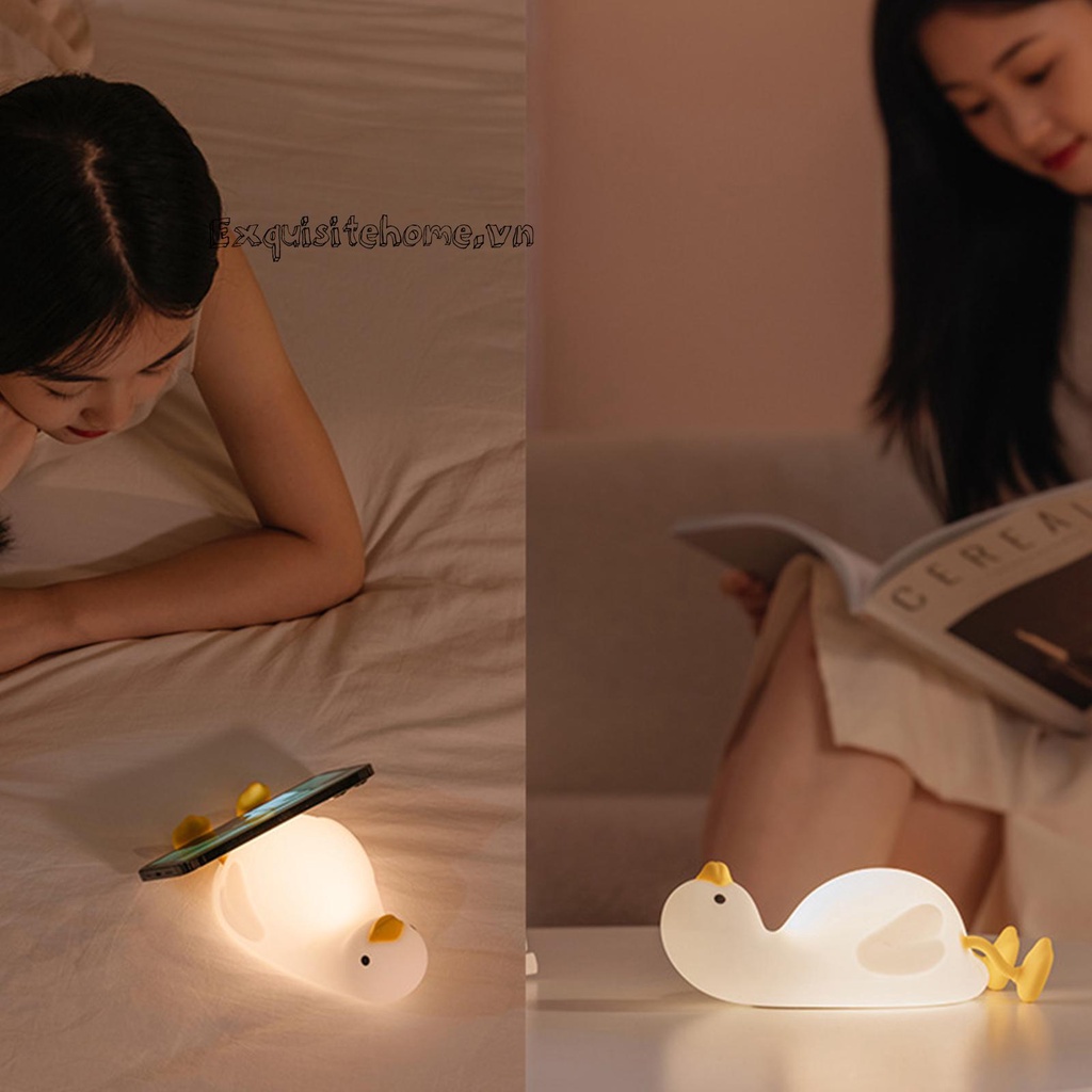 Đèn Ngủ 3 Bánh Răng 900mAh Bằng Silicone Hình Vịt Dùng Trang Trí Tiệc