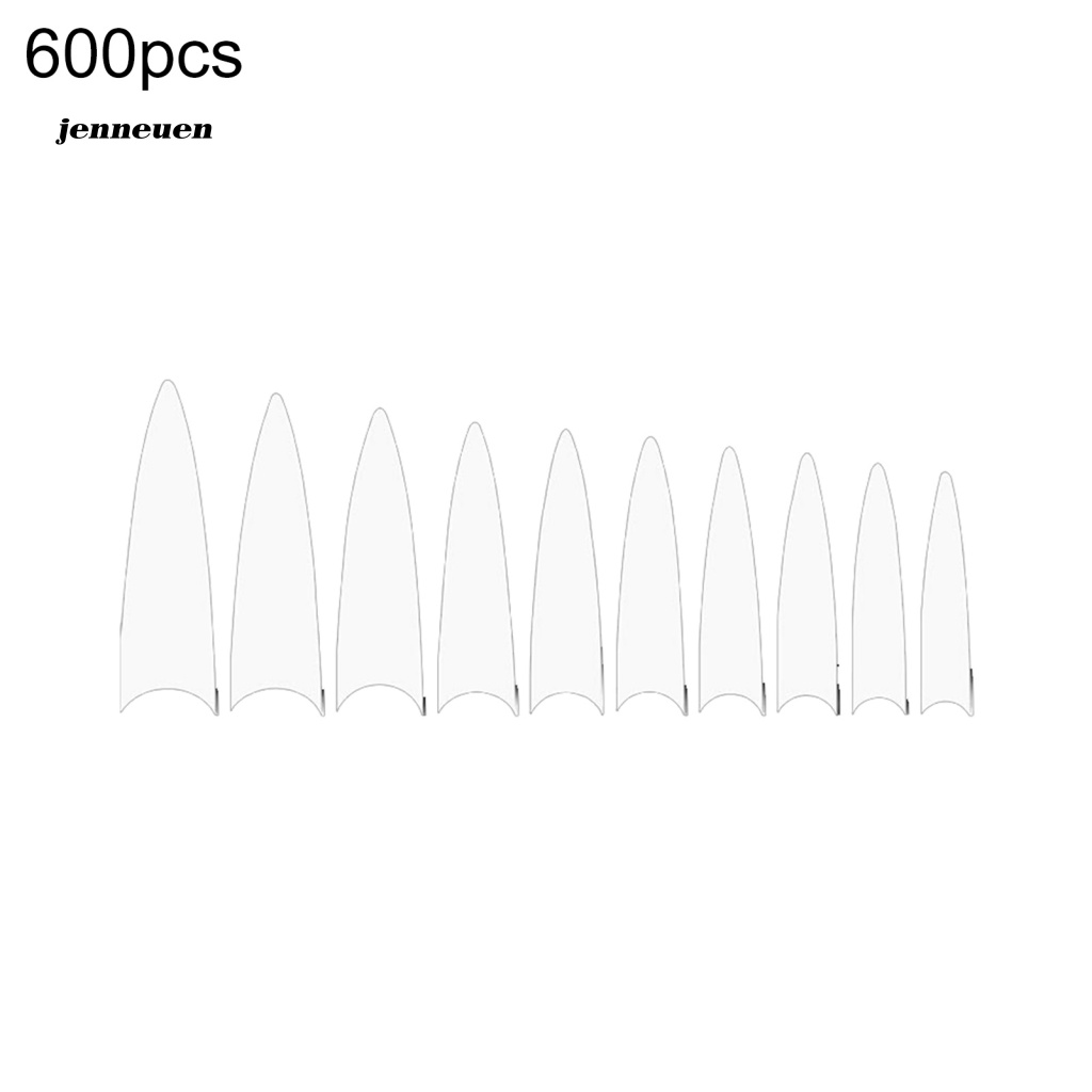 Bộ 600 Móng Tay Giả Che Phủ Toàn Diện Đầu Nhọn
