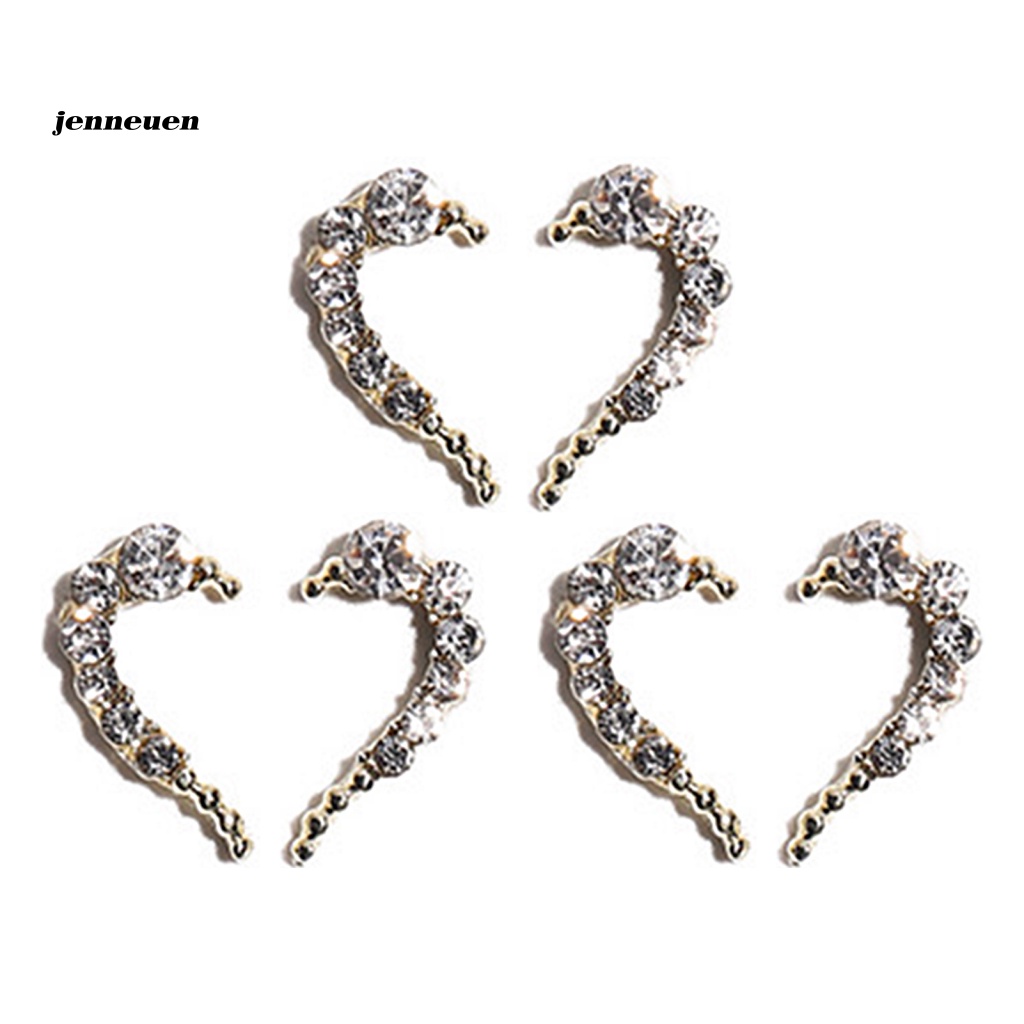 Bộ 6 Hạt Pha Lê AB Trong Suốt Đế Phẳng Trang Trí Móng Tay 3D DIY