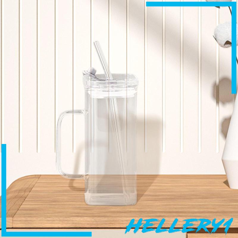 Cốc Uống Nước Trong Suốt Cách Nhiệt Hình Vuông Dung Tích 400ml