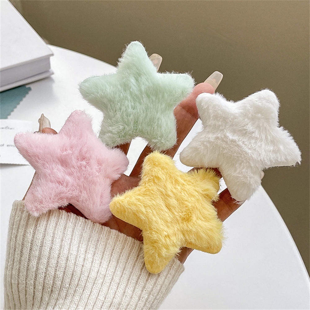 Kẹp Tóc Ngôi Sao Phối Lông Xù Đáng Yêu Cho Bé Gái