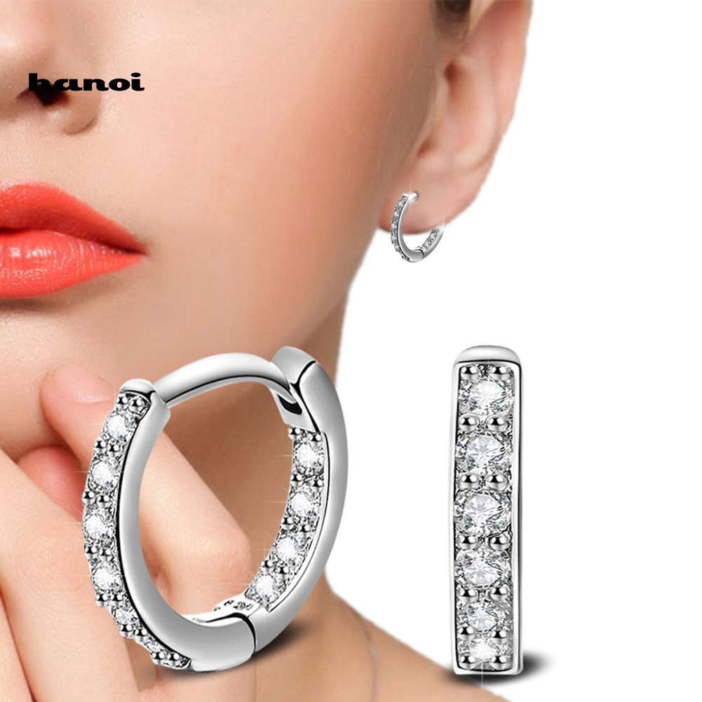 Khuyên Tai Nữ Mạ Bạc Đính Ngọc Thời Trang