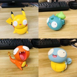 Mô Hình Đồ Chơi Nhân Vật Hoạt Hình Pokemon Dumb Pikachu Bulbasaur Squirtle Charmander Mắt To Mới