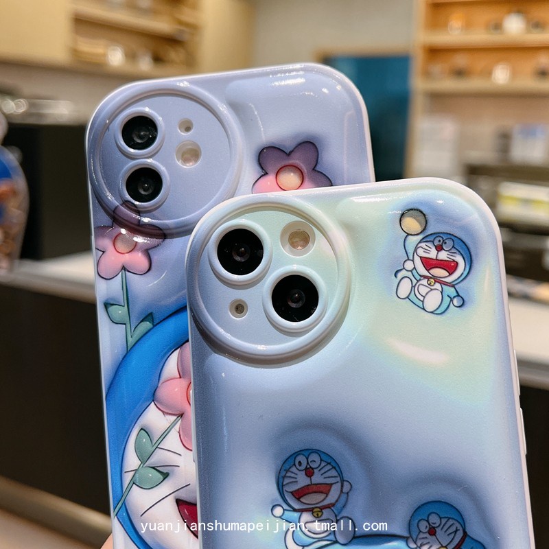 Ốp Điện Thoại Mềm Chống Rơi Hình Doraemon 3D Dễ Thương Cho iPhone 14 13 12 11 Pro Xs max Mini 7 8 Plus X XR 14ProMax 13promax 12promax 11promax