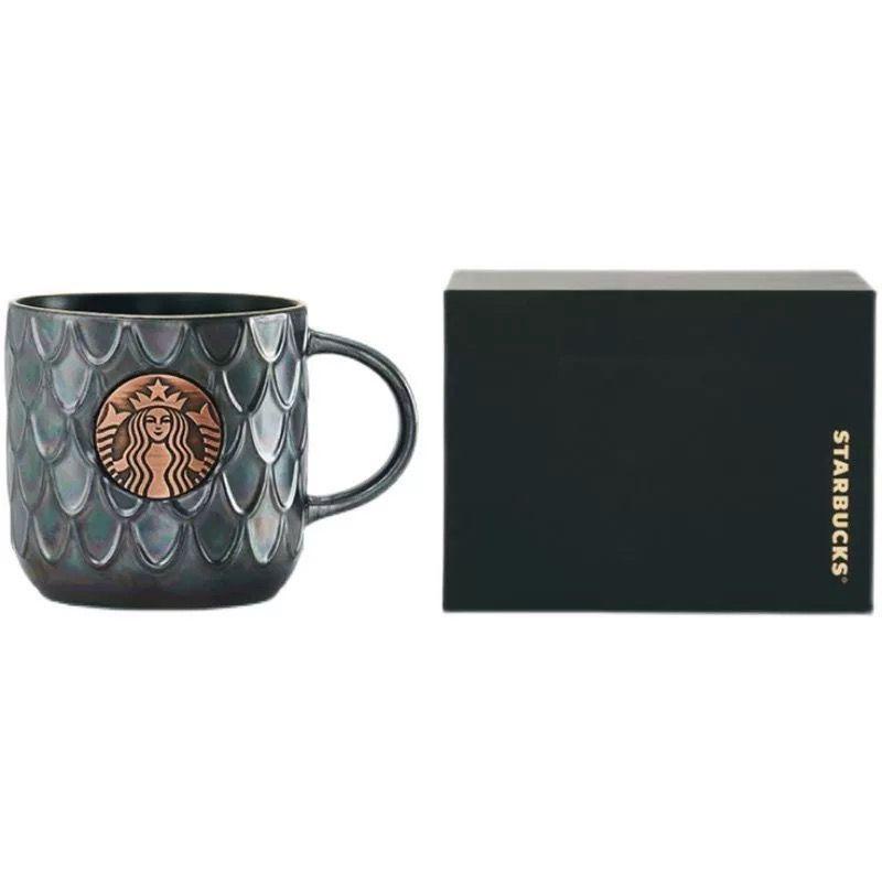 Cốc Starbucks kỷ niệm mới vảy cá huy chương đồng cốc với quà tặng uống nước cốc sứ cặp đôi cốc cà phê