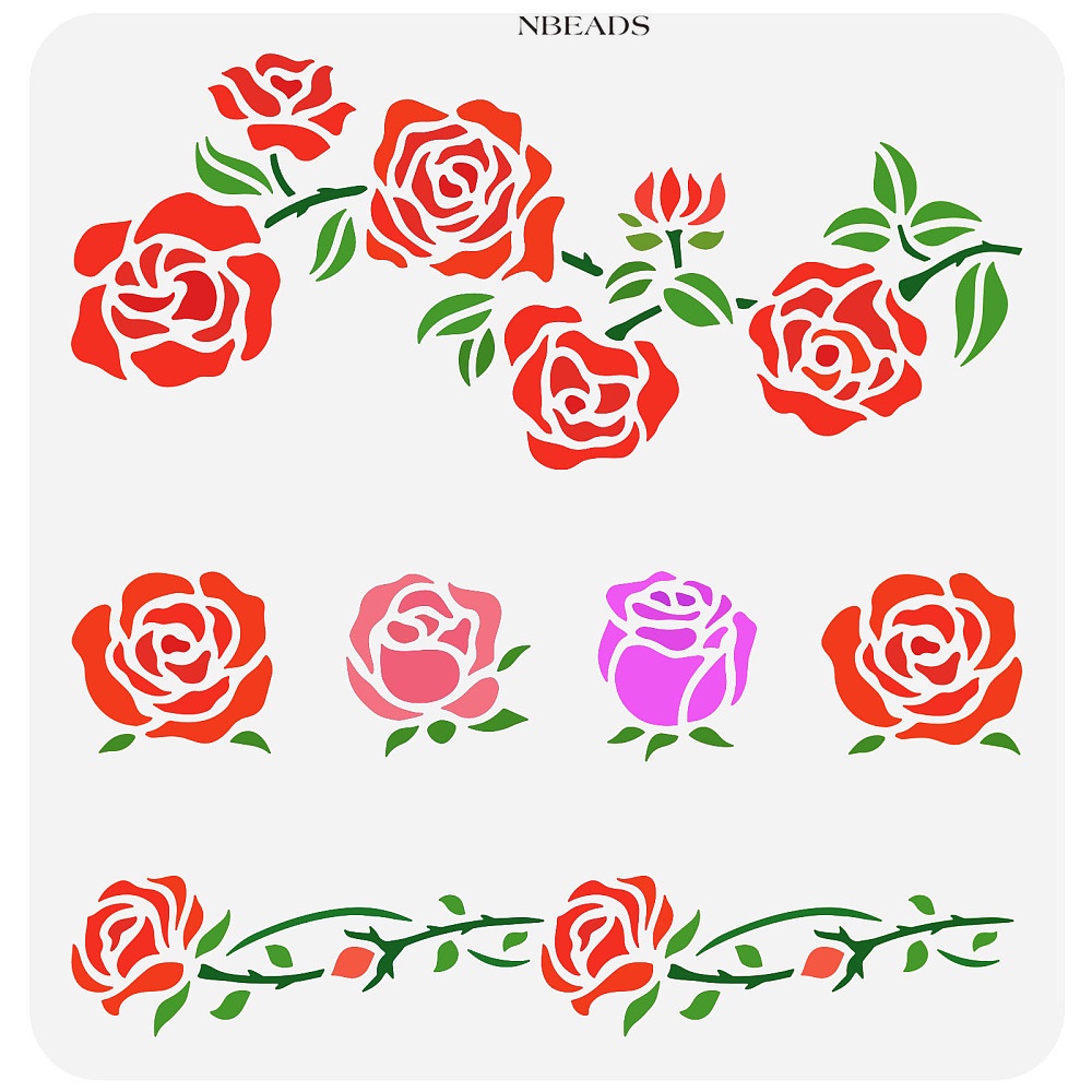 1 Khuôn Vẽ Hình Hoa Hồng 30x30cm