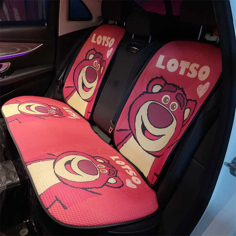 Đệm Tựa Lưng Gắn Ghế Ngồi Xe Hơi Hình Gấu Dâu Tây Dễ Thương