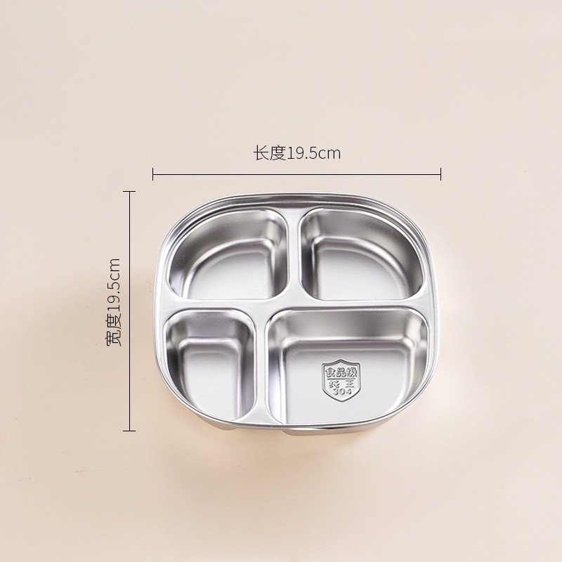 Khay Inox 304 Dày Chống Rơi Họa Tiết Hoạt Hình Dễ Thương Cho Bé