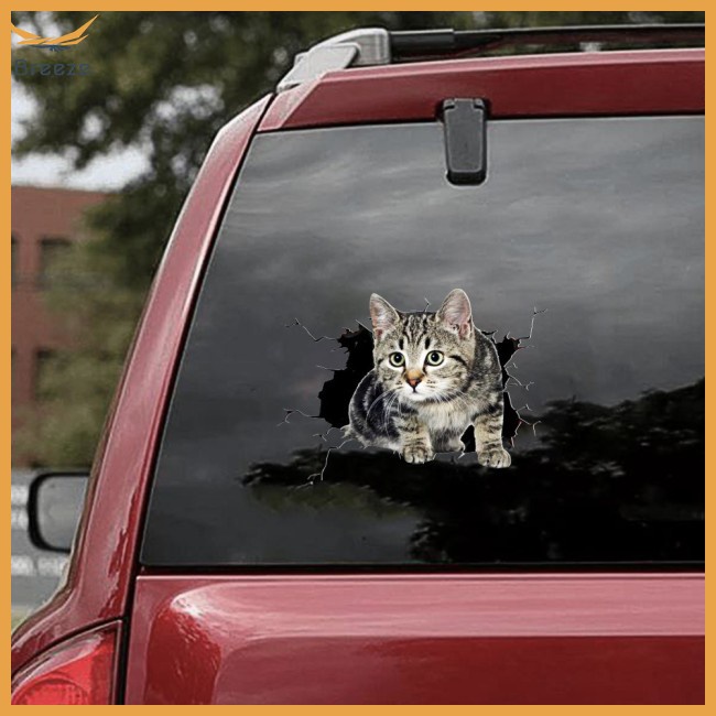 Breeze vui nhộn nhãn dán xe cơ thể chó mèo cún con cào sơn trợ cấp phim hoạt hình mô phỏng cửa thân decal