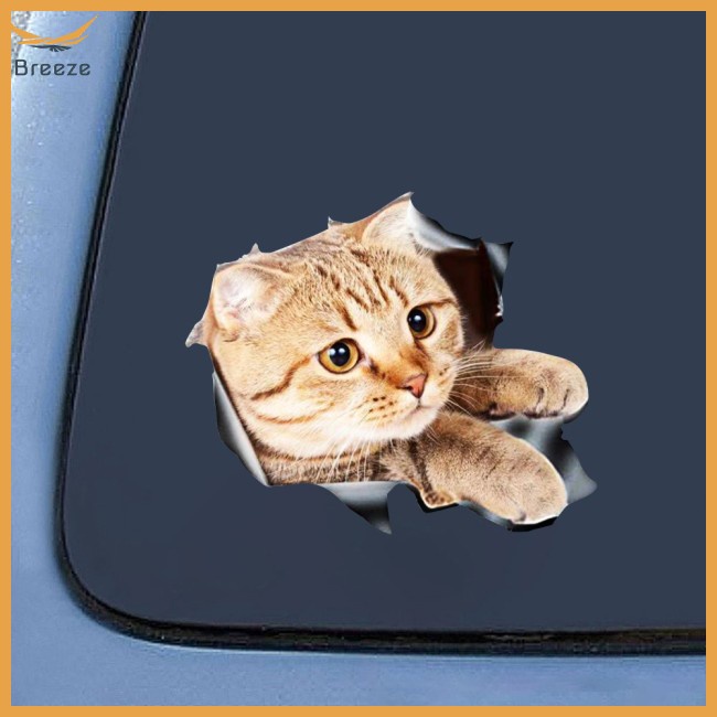Breeze vui nhộn nhãn dán xe cơ thể chó mèo cún con cào sơn trợ cấp phim hoạt hình mô phỏng cửa thân decal