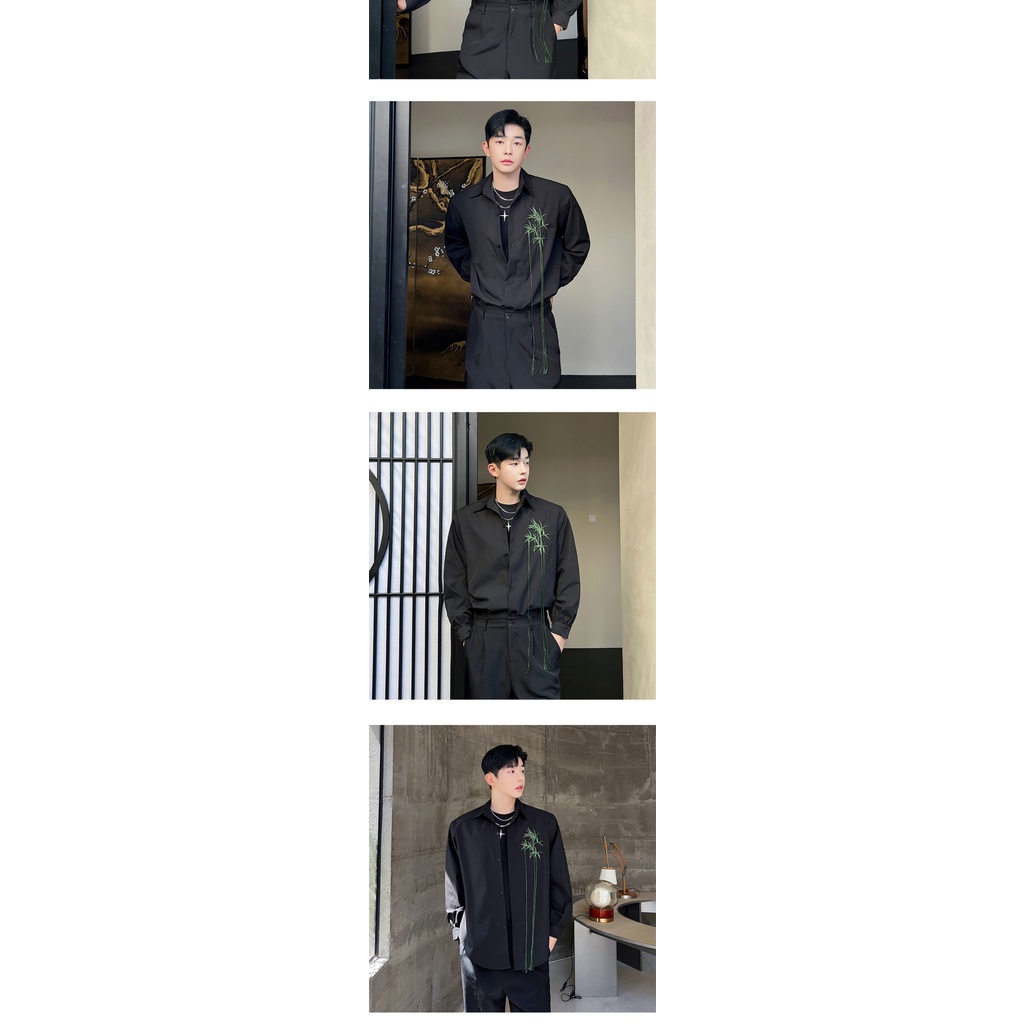 Áo Sơ Mi Tay Dài Thêu Họa Tiết Phong Cách Trung Hoa Thời Trang Xuân Thu Cho Nam