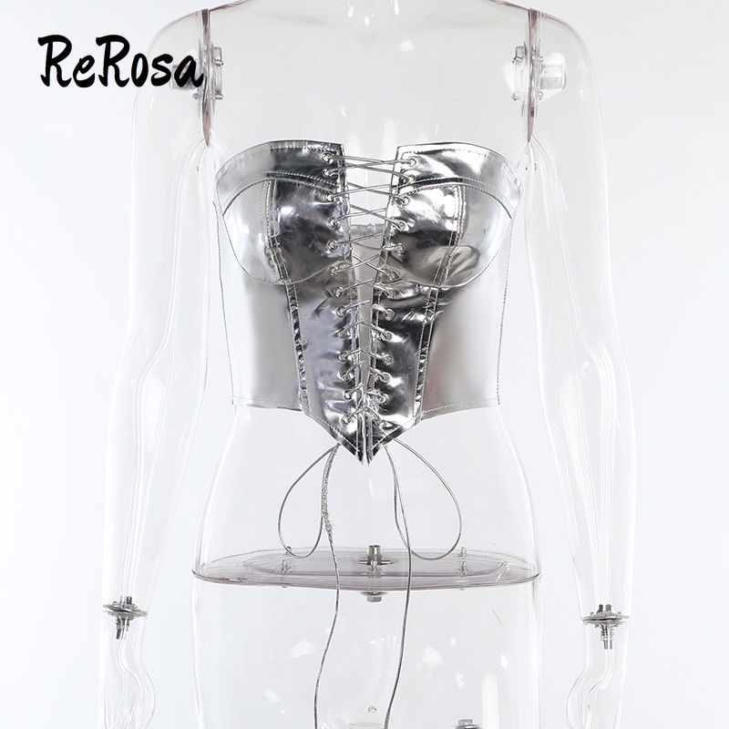 Rerosa Áo hai dây Không Tay Khoét Rỗng Màu Trơn Cắt Thấp Phong Cách Thời Trang Mới 2023 Dành Cho Bạn Nữ