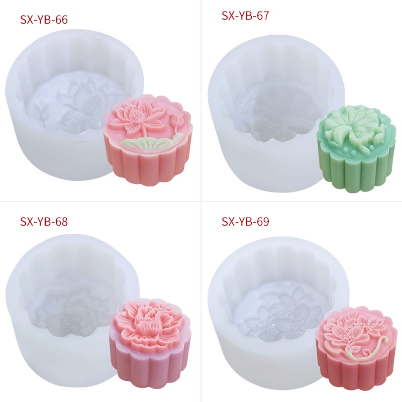 Mid-autumn festival bánh trung thu khuôn silicone lá sen bánh gạo nếp dứa giòn dụng cụ làm bánh tròn